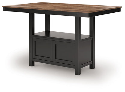 Wildenauer - Rectangular Dining Room Counter Table - Brown / Black