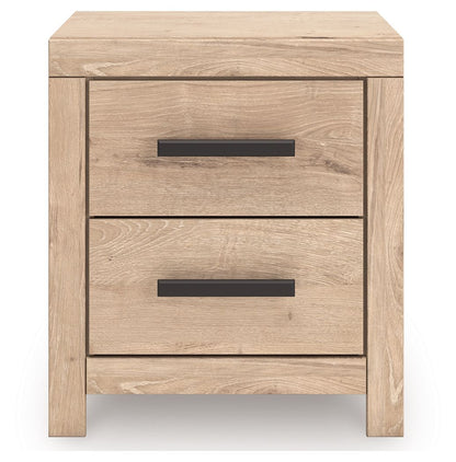 Sanginlane - Tan - Two Drawer Night Stand