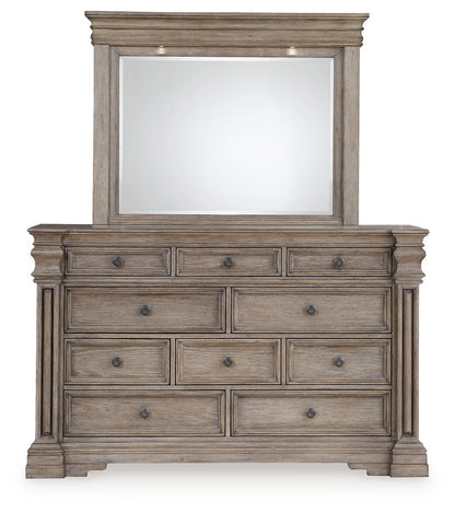 Blairhurst - Dresser And Mirror - Light Grayish Brown