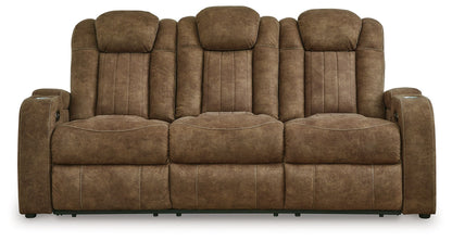 Wolfridge - Power Reclining Sofa With Adj Headrest - Brindle