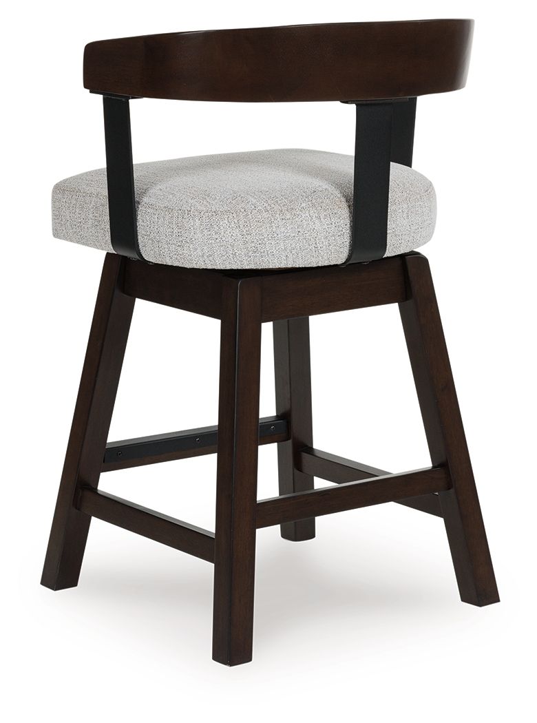 Haddigan - Upholstered Swivel Barstool (Set of 2) - Dark Brown