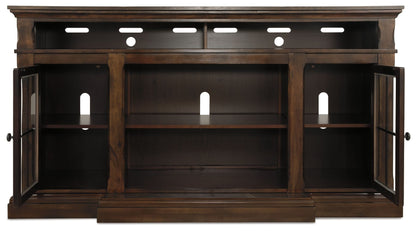 Roddinton - XL TV Stand w/Fireplace Option - Dark Brown