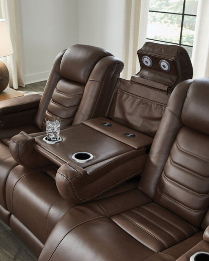 High Impact - Power Reclining Sofa / Adj Headrest - Tobacco