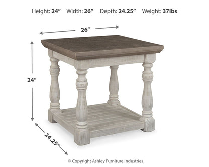 Havalance - Rectangular End Table - Gray / White