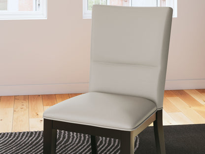 Glinari - Dining Upholstered Side Chair (Set of 2) - Taupe / Black