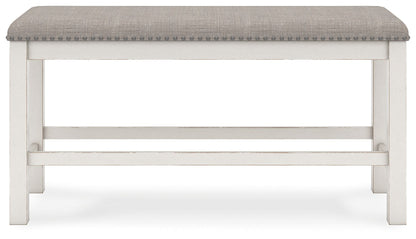 Robbinsdale - Antique White - Dbl Counter Height Upholstered Dining Bench