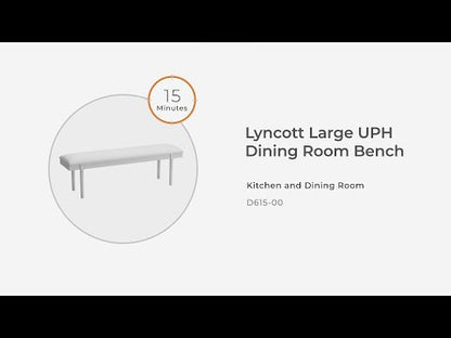 Lyncott - Large Upholstered Dining Room Bench - Gray / Brown