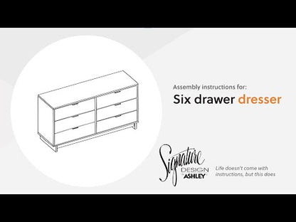 Oliah - Six Drawer Dresser - 31'' Height - Beige